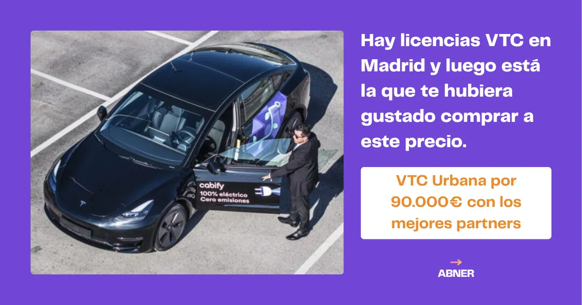 Licencias VTC urbanas para vehículo eléctrico