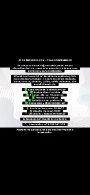 Bar en Mejorada del Campo | Licencias en vigor | Terraza 8 mesas